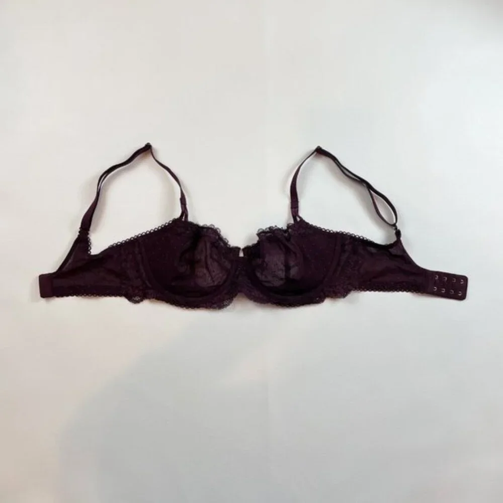 NWOT Victoria's Secret Bra 32DD Dream Angels Push-Up Purple Lace B1379